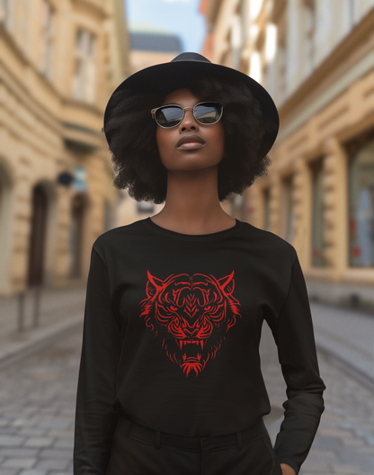 LEÓN ROJO - Camiseta unisex de manga larga